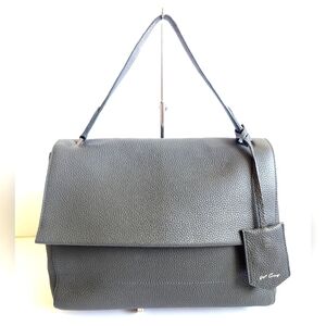 W Grey Luxury Pebbled Leather Satchel Bag 🩶 Gray Work Bag Travel Everyday $500